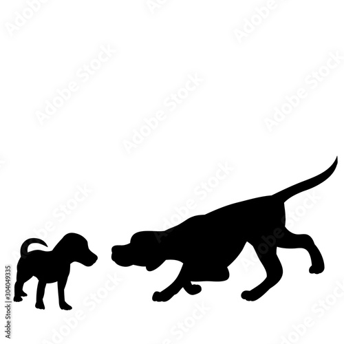  black silhouette of a dog walking