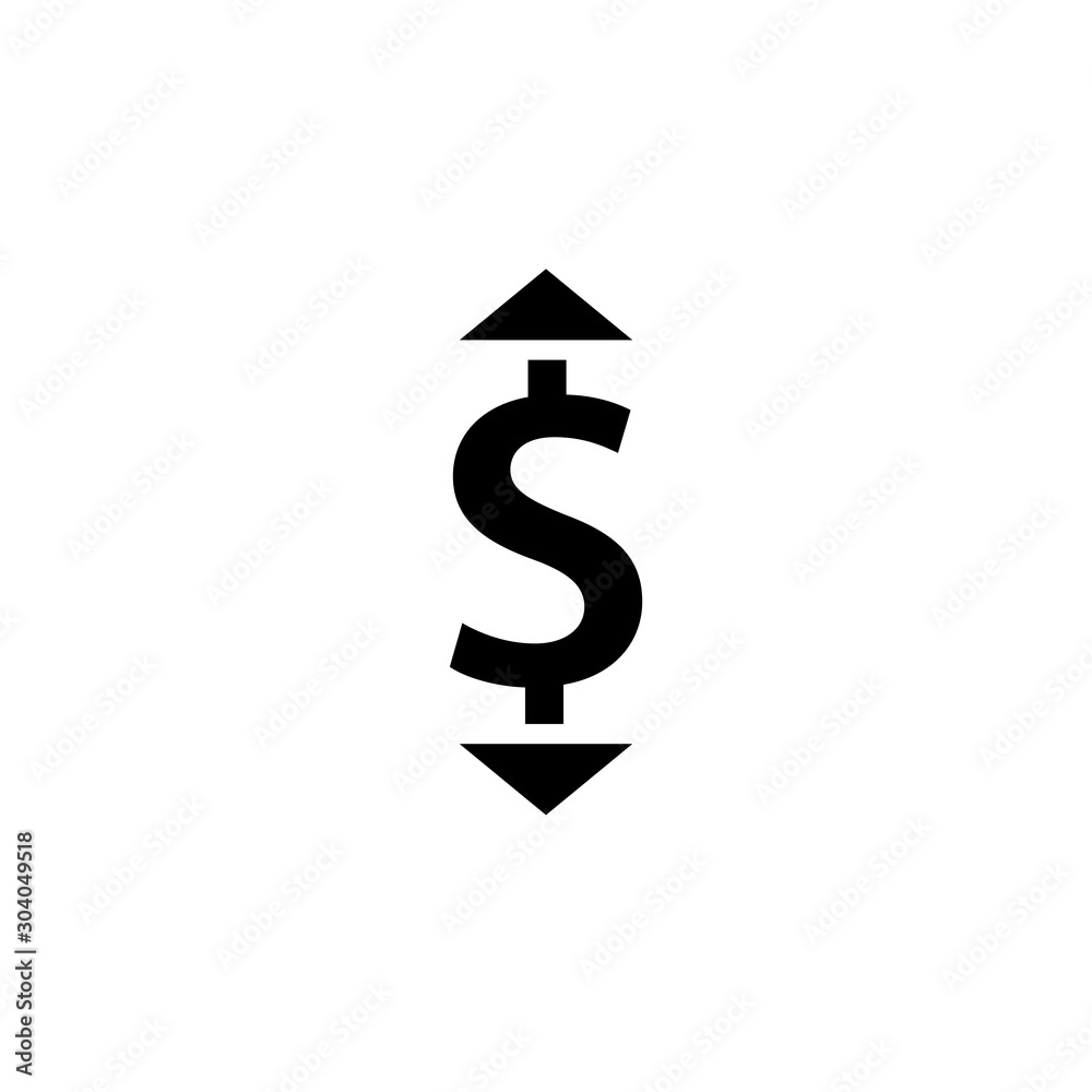 Change price icon with dollar symbol. Clipart image isolated on white background Change price icon with dollar symbol. Clipart image isolated on white background