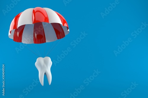 Tooth with parachute