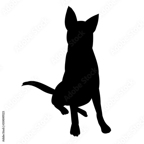  black silhouette of a dog sitting