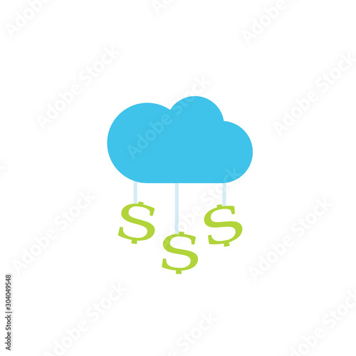 Cost cloud concept icon. Clipart image isolated on white background