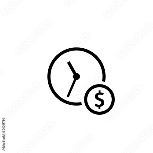 Cost effective black icon. Clipart image isolated on white background