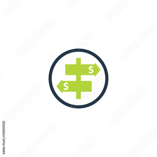 Cost Opportunity round icon. Clipart image isolated on white background