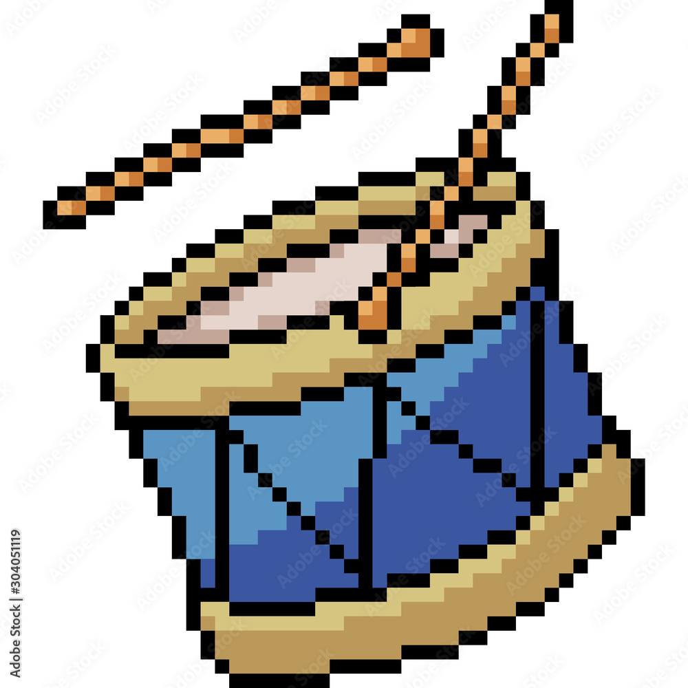 Fototapeta premium vector pixel art drum