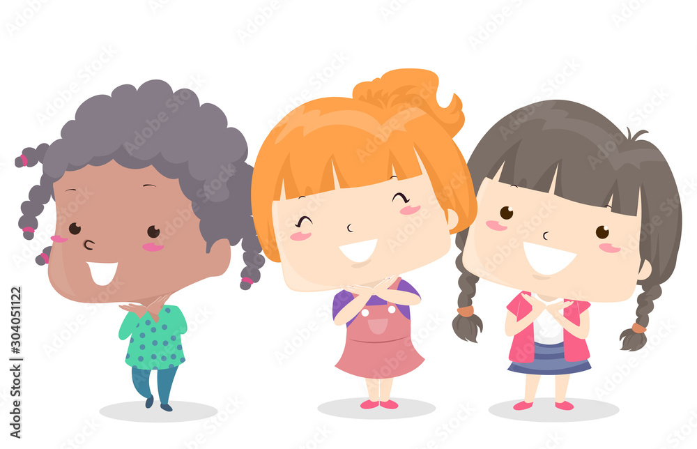 Kids Girls Adjective Pretty Illustration Kids Girls Adjective Pretty Illustration