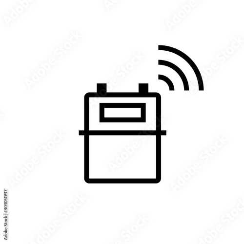 Gas smart meter outline icon. Clipart image isolated on white background