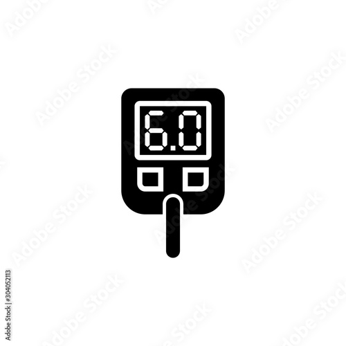 Glucose meter glucometer silhouette icon. Clipart image isolated on white background