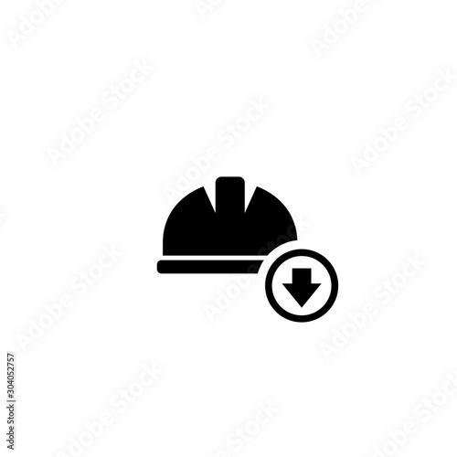 Job reduction black icon. Clipart image isolated on white background