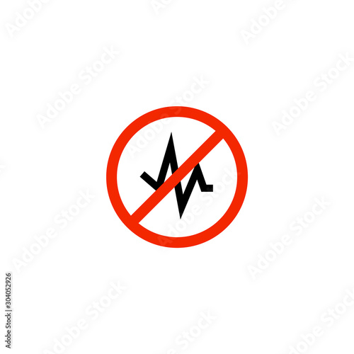 Noise Reduction stop sign icon. Clipart image isolated on white background