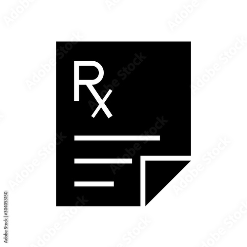 Prescription pad black icon. Clipart image isolated on white background