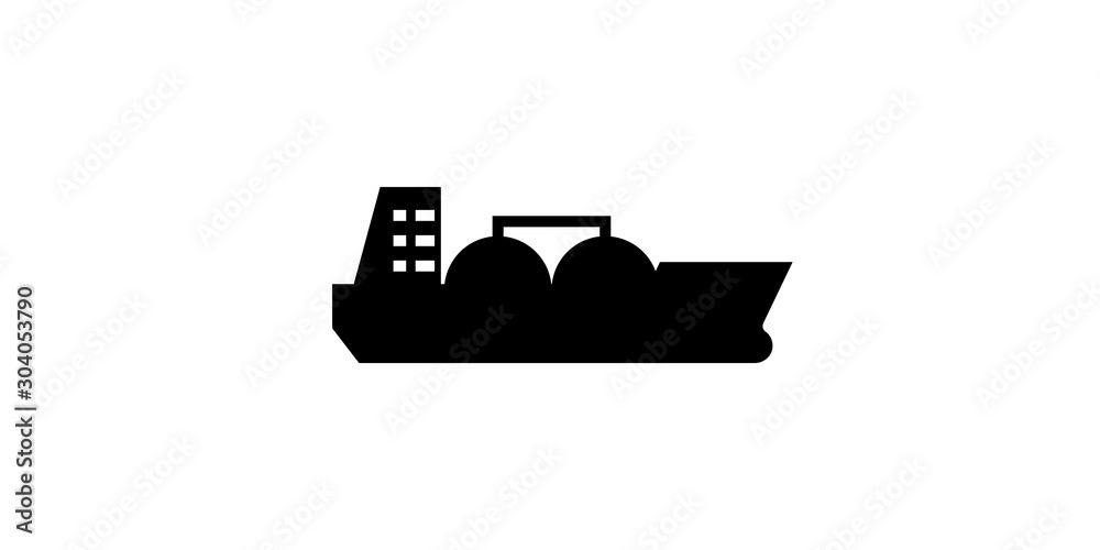 Small lng tanker silhouette icon. Clipart image isolated on white background Small lng tanker silhouette icon. Clipart image isolated on white background