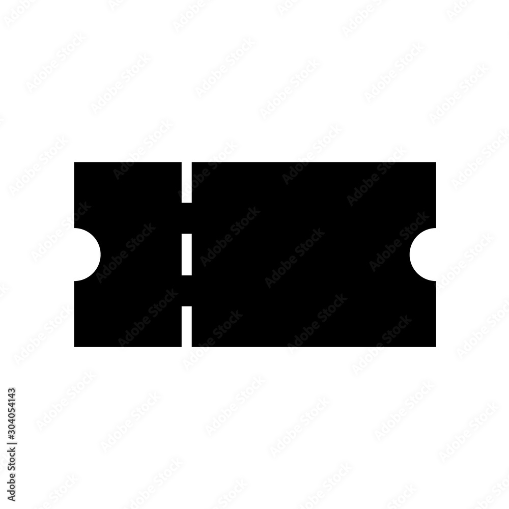 Ticket stub black icon. Clipart image isolated on white background