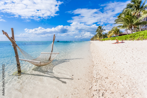 Canvastavla beach on tropical island, Morne Brabant, Mauritius