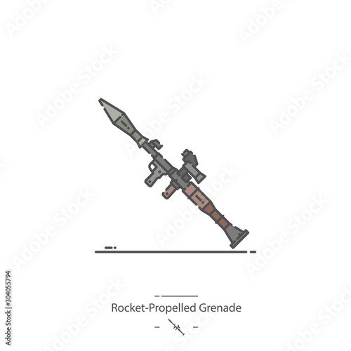 Rocket-Propelled Grenade - Line color icon