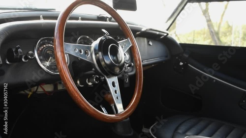 Rome, Italy - November 10th 2019: Closeup interior Triumph TR3A 1959 photo