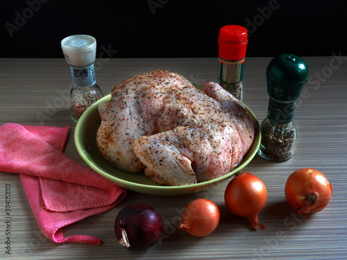 Fresh chicken with spices