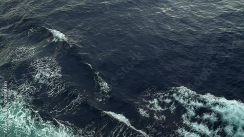 Wallpaper Mural Aerial, deep blue ocean with waves and white wash, medium shot truck right Torontodigital.ca