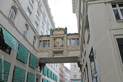 Photography View of Anker clock in Vienna. Austria.
