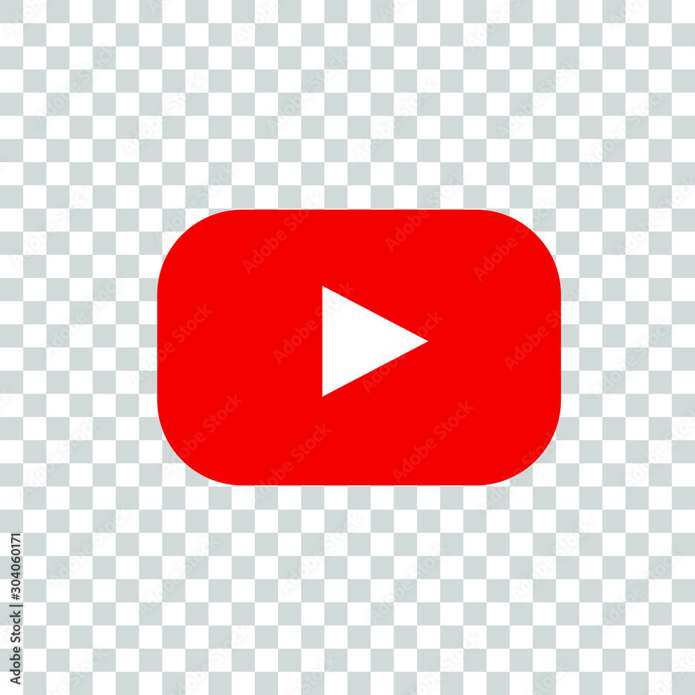 Red Youtube logo on a transparent background, vector editorial Stock Vector  | Adobe Stock