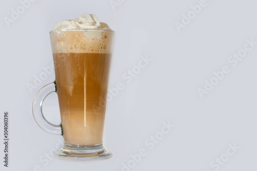 Clear glass with coffee isolated on white