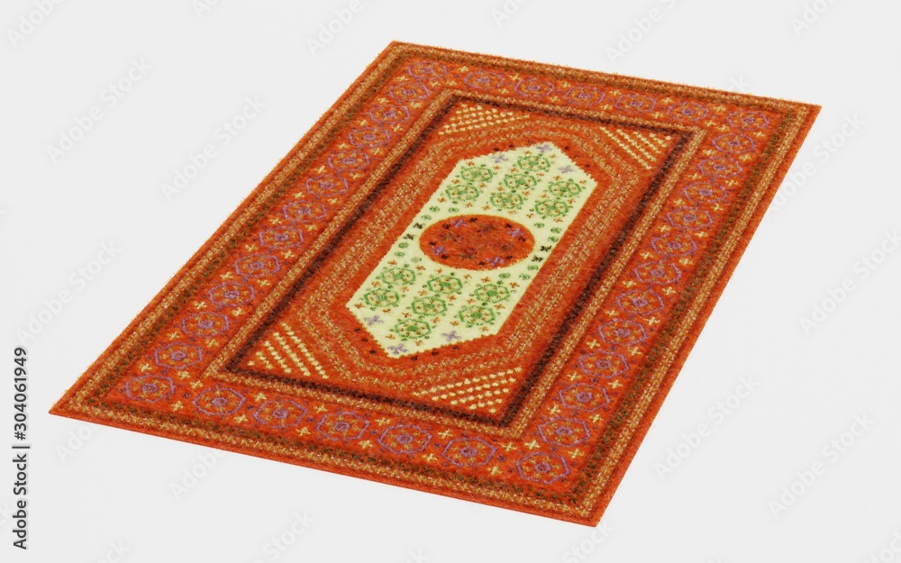 Realistic 3d Render of Oriental Rug Realistic 3d Render of Oriental Rug