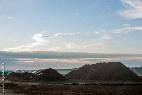 Ukraine  the Polesie region  peat fields  extraction of a mineral