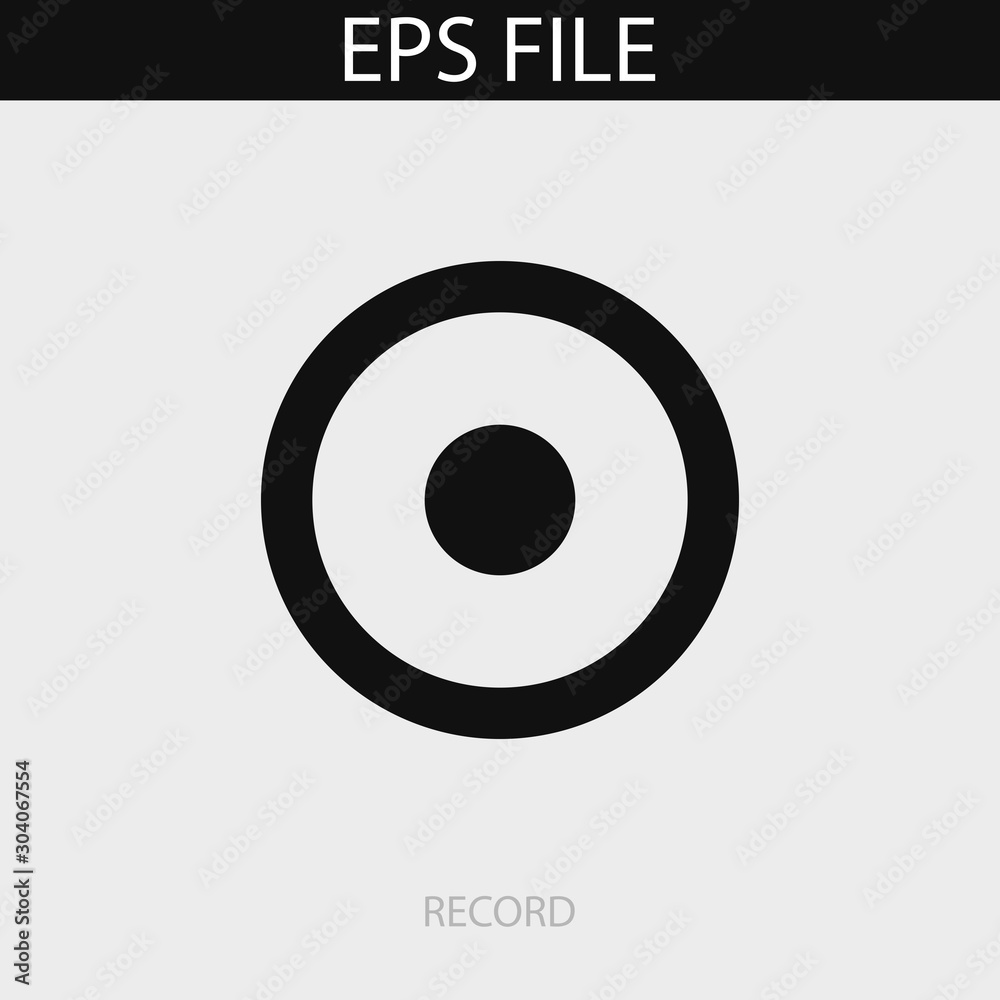 Record button icon. EPS vector file Record button icon. EPS vector file