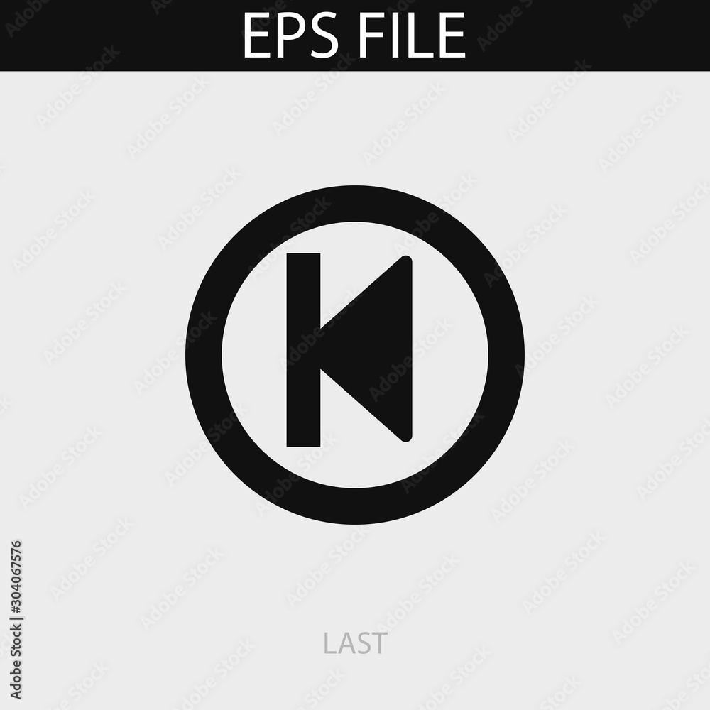Last player button icon. EPS vector file Last player button icon. EPS vector file
