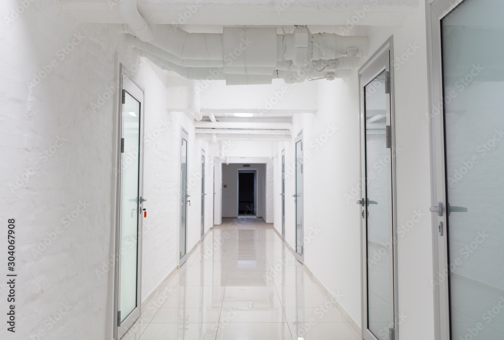 custom made wallpaper toronto digitalDeep hospital corridor with closed doors in chambers