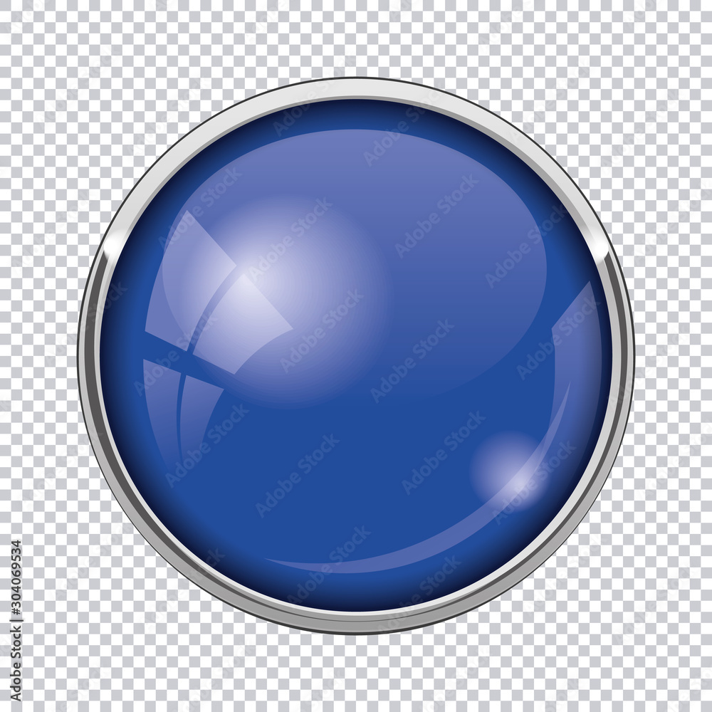 blue round button isolated on transparent background blue round button isolated on transparent background