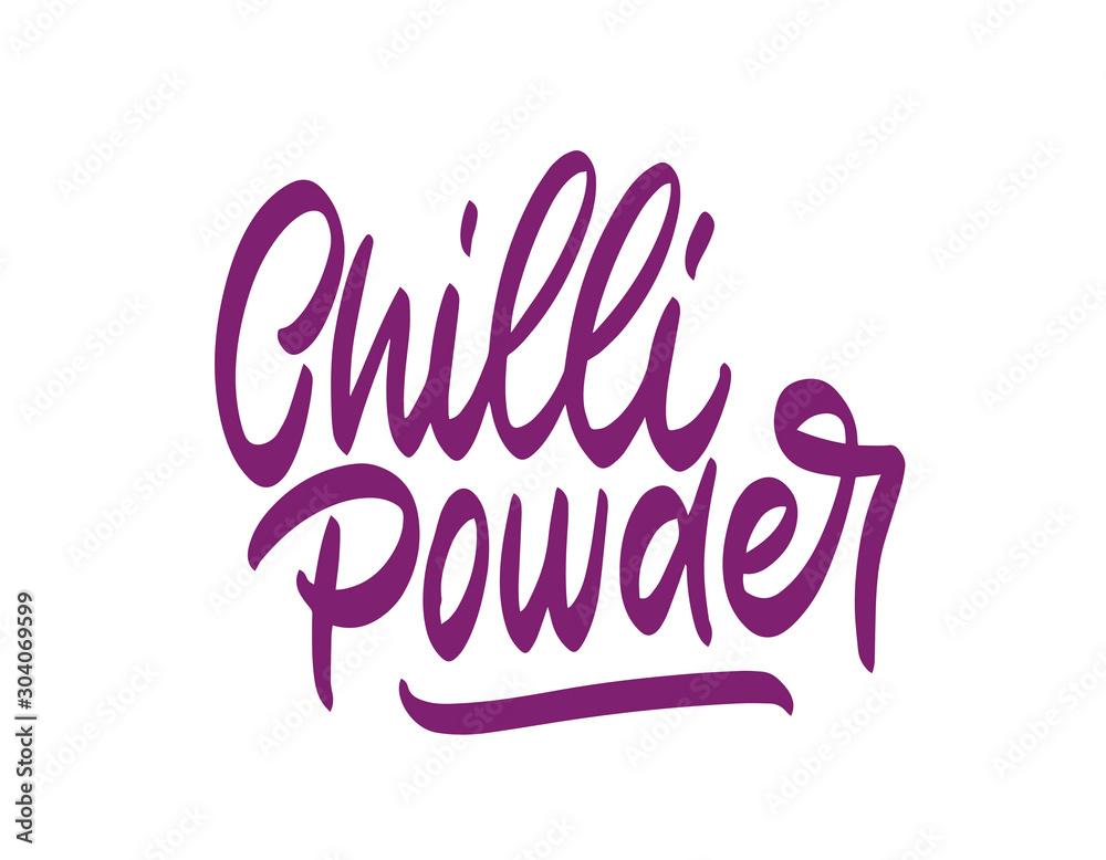 Chilli powder. The name of one of the varieties of chili peppers. Vector illustration for your design.