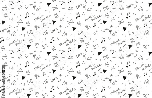 Pattern music player abstract vector