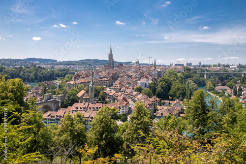 Panorama view of Bern old town from rose garden, Switzerland photo