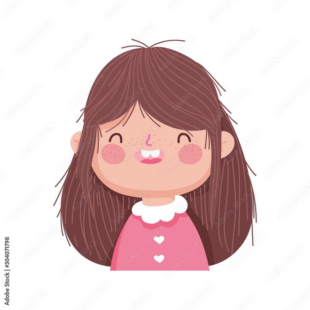 cute little girl long hair on white background cute little girl long hair on white background