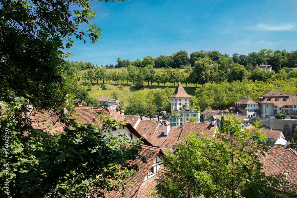 View of old houses in Bern city, Switzerland