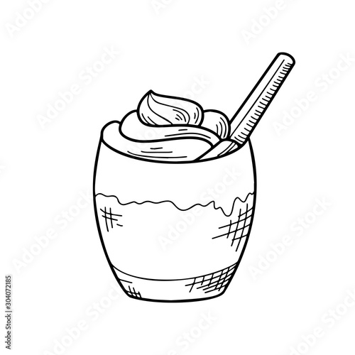 Winter or autumn drink for your design. Hand drawn sketch for christmas template. Vector illustration