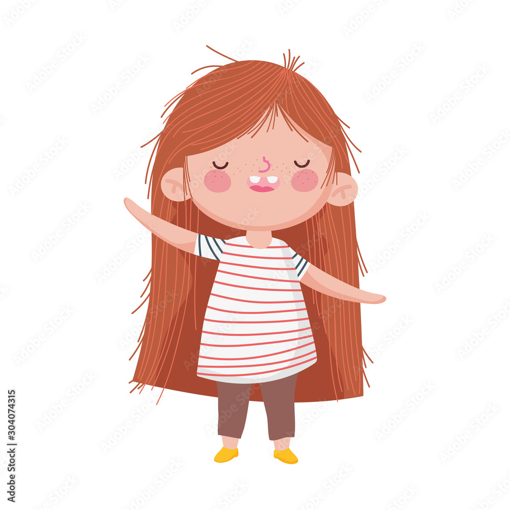 cute little girl long hair on white background cute little girl long hair on white background