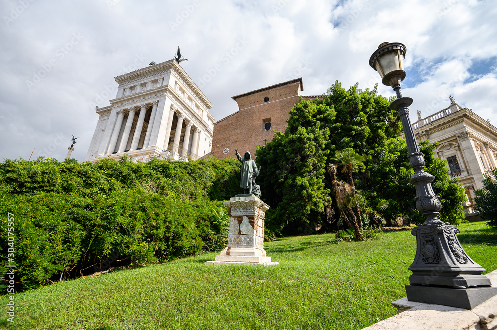 Capitolium Hill, Piazza del Campidoglio in Rome, Italy. Rome architecture and landmark. Rome, Italy