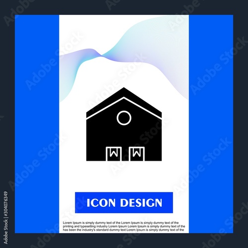 Warehouse icon isolated on abstract background