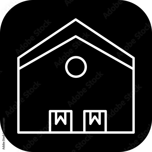 Warehouse icon isolated on abstract background