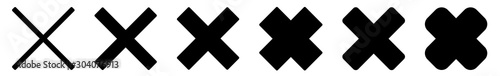 Cross Icon Black | Crosses | Cancel Symbol | Wrong Illustration | Logo | X Sign | Isolated | Variations photo