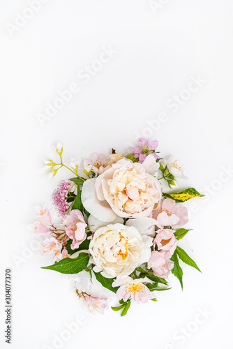 summer flowers on the white background