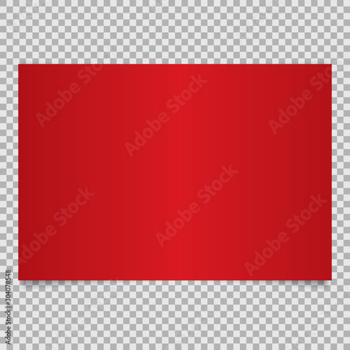 red paper banner on transparent background