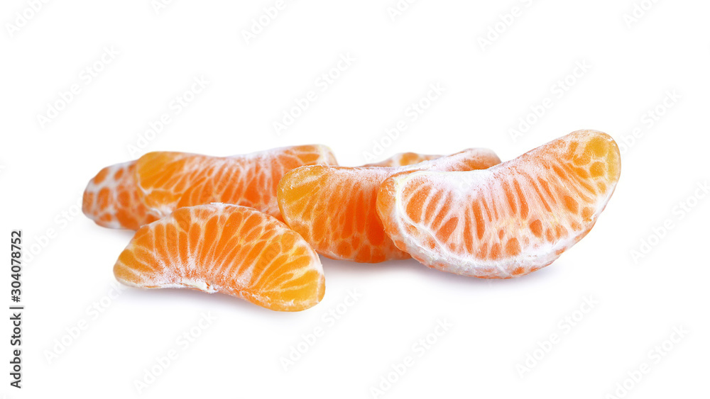 Tangerine slices isolated on white background Tangerine slices isolated on white background
