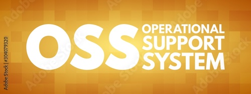OSS - Operational support system acronym, technology concept background