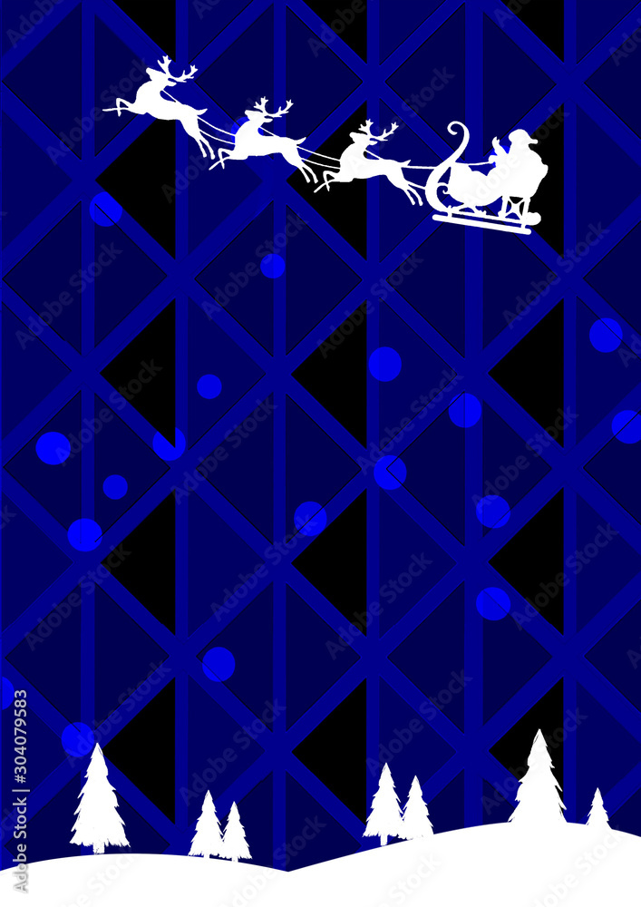 クリスマス背景イラスト サンタクロースとトナカイ Stock Illustration Adobe Stock