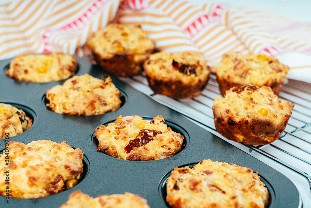 Ham, Sweetcorn and Tomato Muffins Ham, Sweetcorn and Tomato Muffins