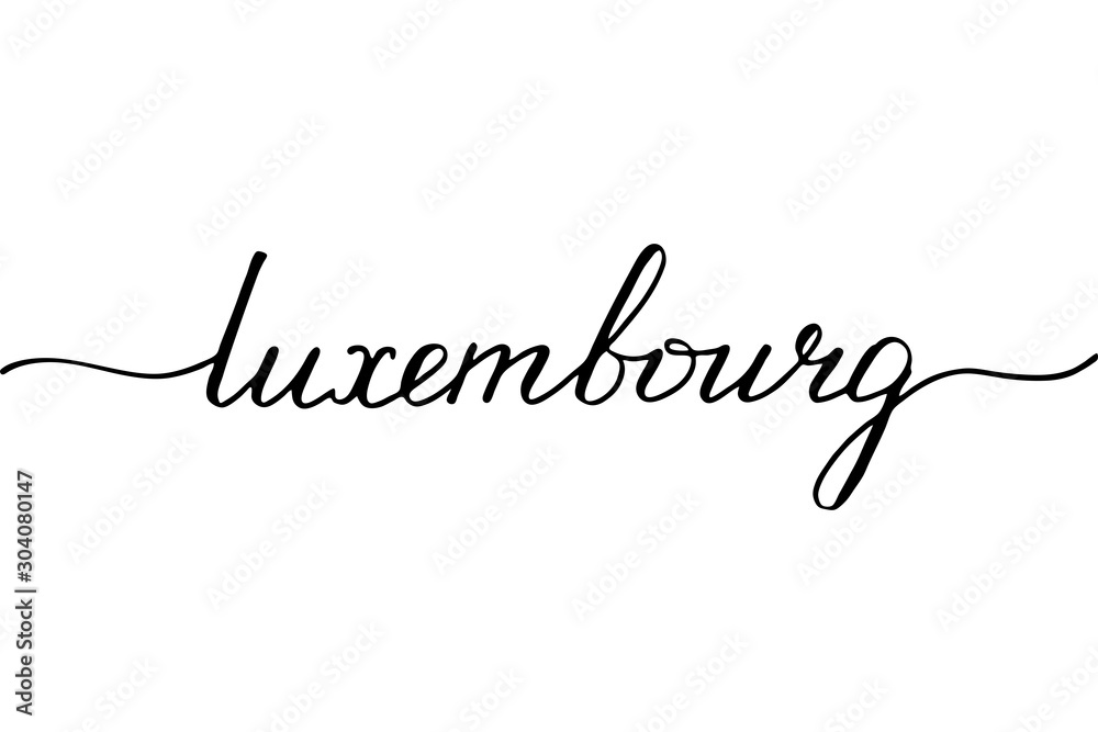 Luxembourg handwritten text vector