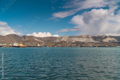 Beautiful landscape views of the embankment and views of Tsemesskaya Bay of Novorossiysk.