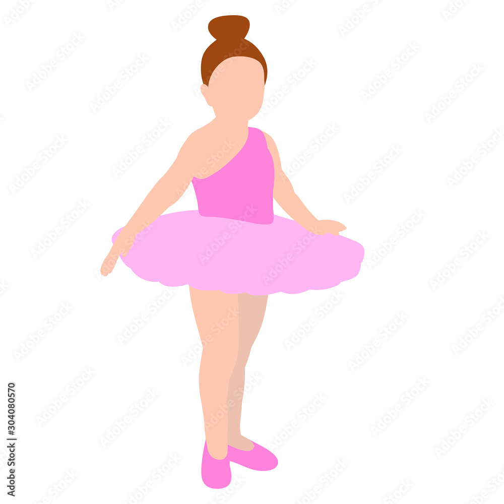 tutu; art; flat; cute; isolated; kid; young; ballerina; dancer; girl;  ballet; dance; white; beautiful; people; cartoon; female; happy; pink;  dress; vector; background; princess; pose; little; pointe Stock Vector |  Adobe Stock